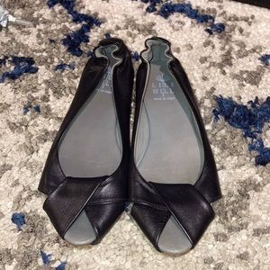 Lili Mill, open toe black flats EUR SZ 40